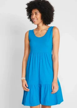 bonprix Bekleidung·Pullover & Strickjacken|Kleider^Jerseykleid aus reiner Baumwolle meeresblau