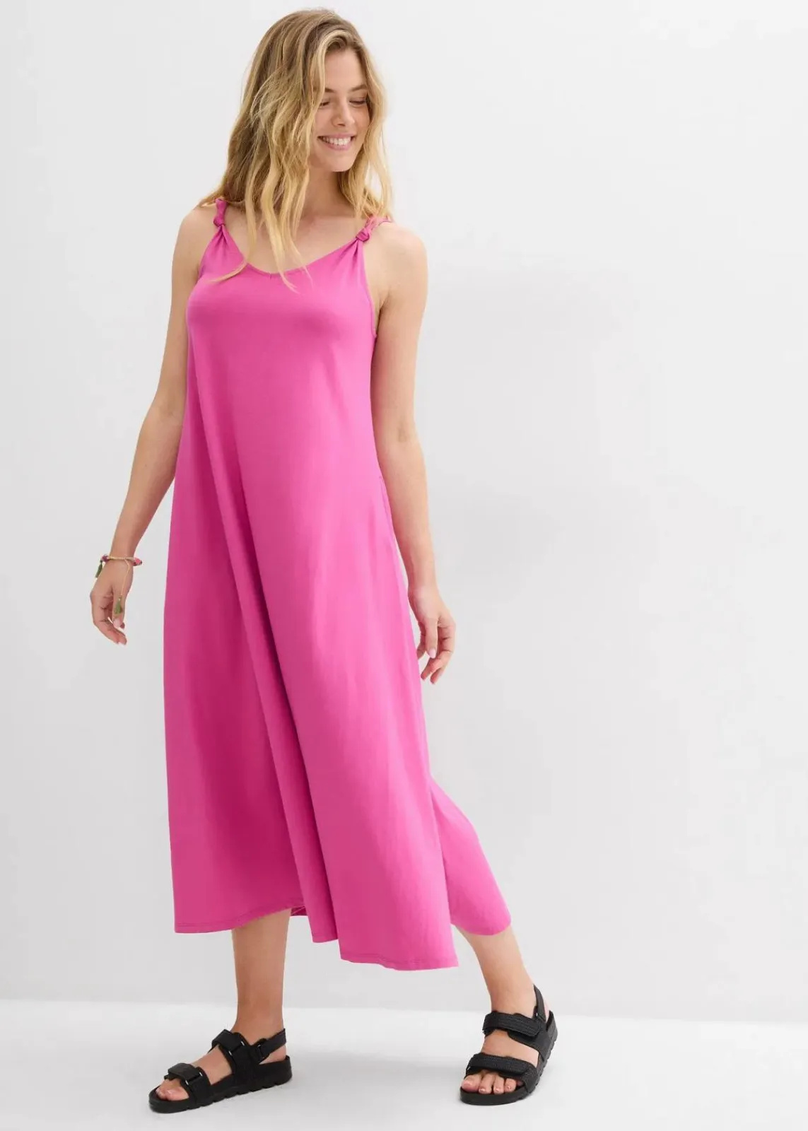 bonprix Nachhaltigere Materialien|Kleider^Jerseykleid aus reiner Baumwolle fuchsia