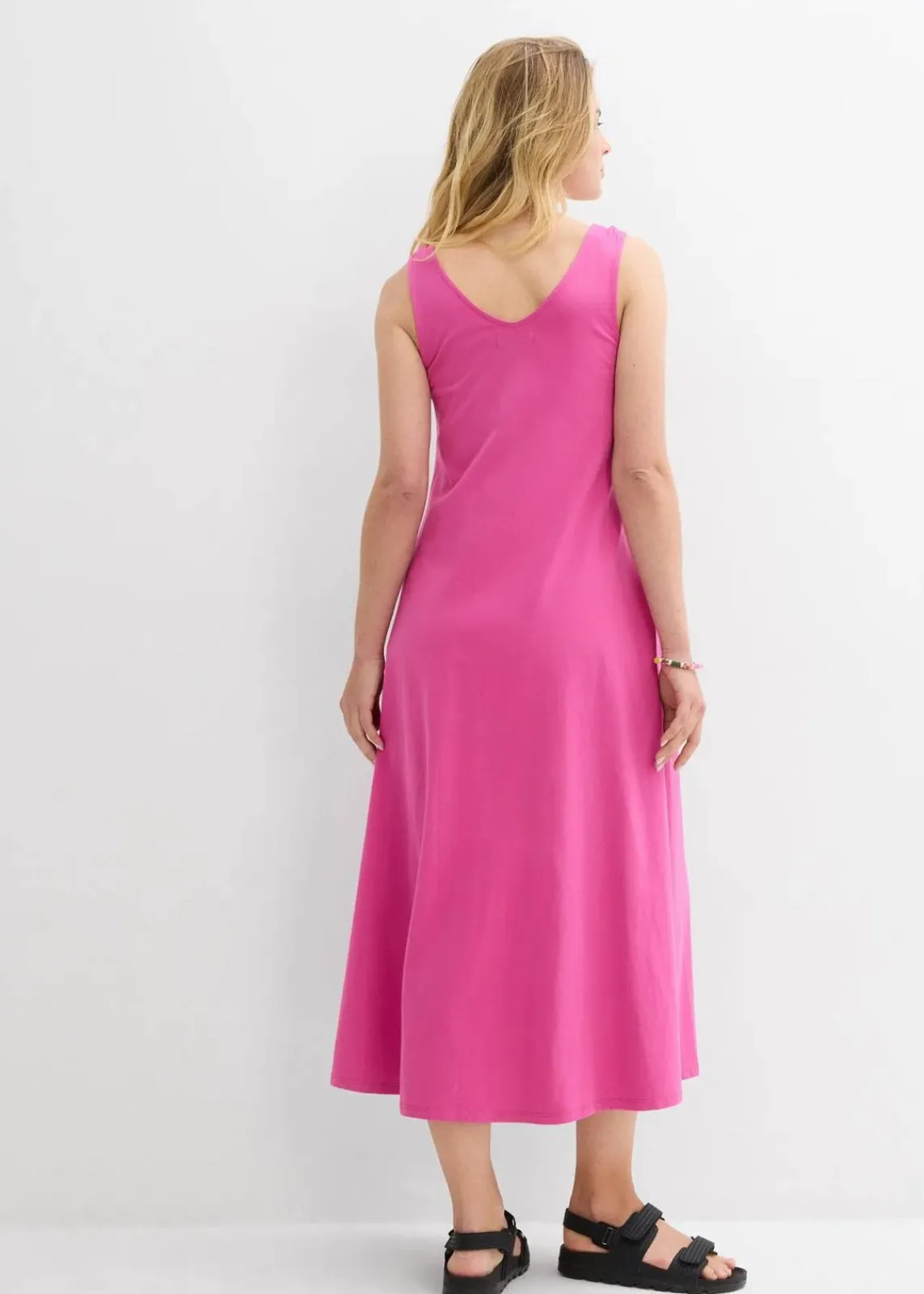 bonprix Nachhaltigere Materialien|Kleider^Jerseykleid aus reiner Baumwolle fuchsia