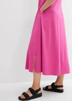 bonprix Nachhaltigere Materialien|Kleider^Jerseykleid aus reiner Baumwolle fuchsia