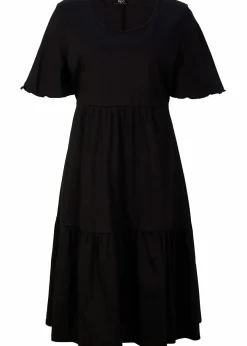 bonprix Bekleidung·Pullover & Strickjacken|Kleider^Jerseykleid aus reiner Baumwolle schwarz