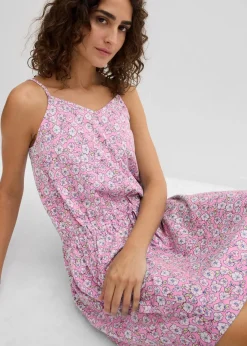 bonprix Bekleidung·Pullover & Strickjacken|Kleider^Jerseykleid aus reiner Baumwolle rosa geblümt