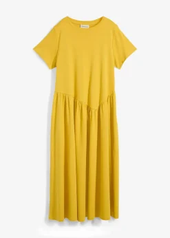 bonprix Kleider|Bekleidung·Pullover & Strickjacken^Jersey-Kleid aus reiner Bio-Baumwolle lemoncurry