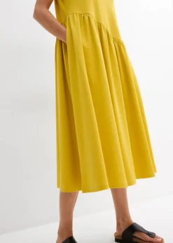 bonprix Kleider|Bekleidung·Pullover & Strickjacken^Jersey-Kleid aus reiner Bio-Baumwolle lemoncurry