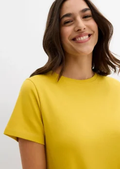bonprix Kleider|Bekleidung·Pullover & Strickjacken^Jersey-Kleid aus reiner Bio-Baumwolle lemoncurry