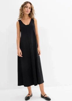 bonprix Bekleidung·Pullover & Strickjacken|Kleider^Jerseykleid aus reiner Bio-Baumwolle schwarz