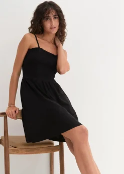 bonprix Bekleidung·Pullover & Strickjacken|Kleider^Jerseykleid aus reiner Bio-Baumwolle schwarz