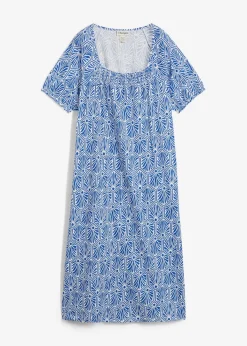 bonprix Kleider|Bekleidung·Pullover & Strickjacken^Jerseykleid aus reiner Bio-Baumwolle arktikblau/wollweiß