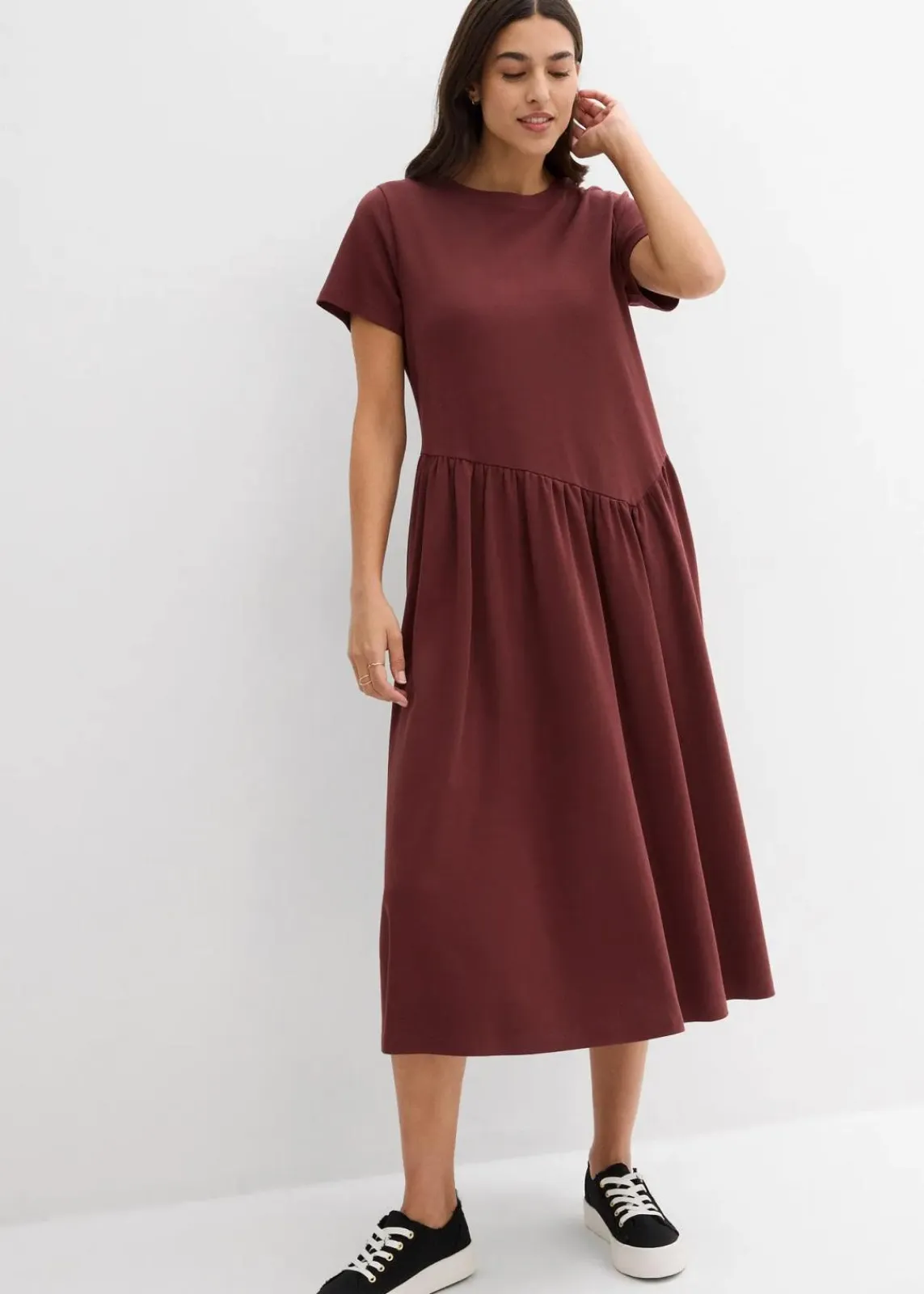 bonprix Bekleidung·Pullover & Strickjacken|Kleider^Jersey-Kleid aus reiner Bio-Baumwolle kaffeebraun