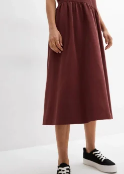 bonprix Bekleidung·Pullover & Strickjacken|Kleider^Jersey-Kleid aus reiner Bio-Baumwolle kaffeebraun