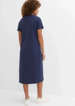 bonprix Basics|Kleider^Jerseykleid aus reiner Bio-Baumwolle dunkelblau