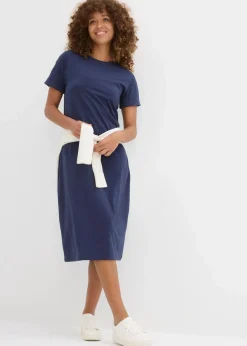 bonprix Basics|Kleider^Jerseykleid aus reiner Bio-Baumwolle dunkelblau