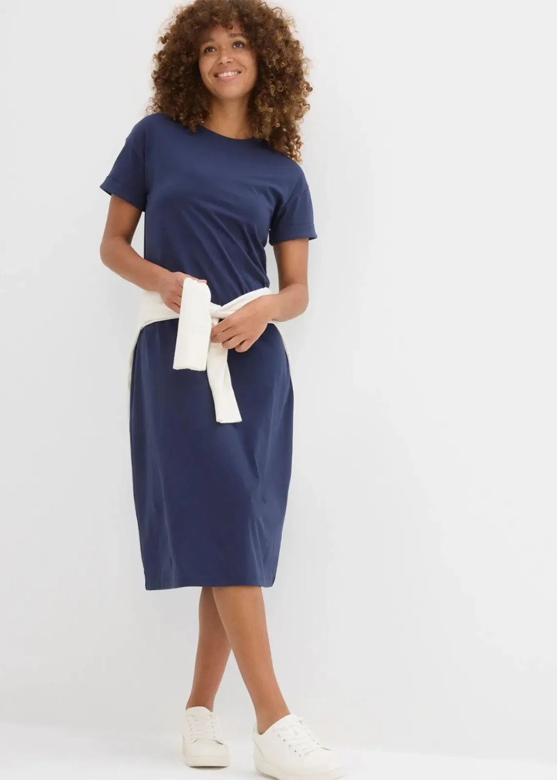 bonprix Basics|Kleider^Jerseykleid aus reiner Bio-Baumwolle dunkelblau
