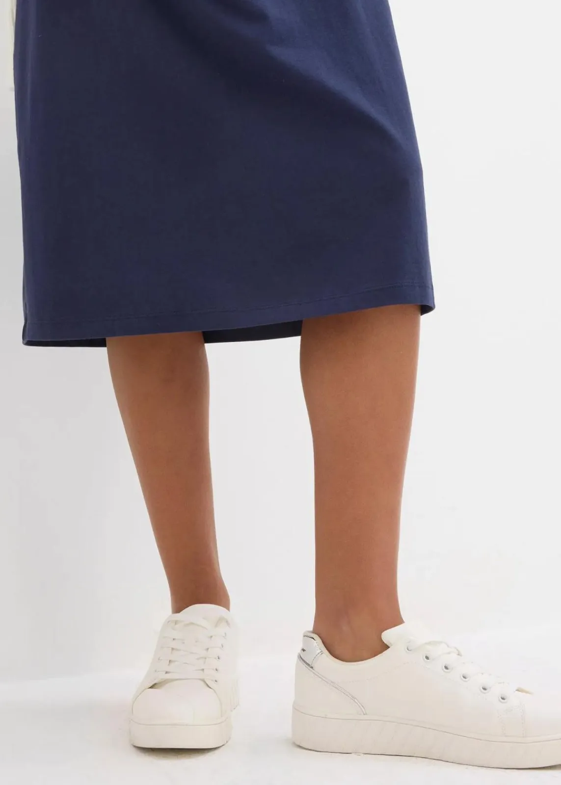 bonprix Basics|Kleider^Jerseykleid aus reiner Bio-Baumwolle dunkelblau