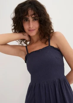 bonprix Nachhaltigere Materialien|Kleider^Jerseykleid aus reiner Bio-Baumwolle dunkelblau