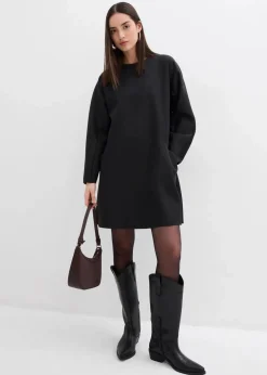 bonprix Bekleidung·Pullover & Strickjacken|Kleider^Jerseykleid aus Scuba schwarz