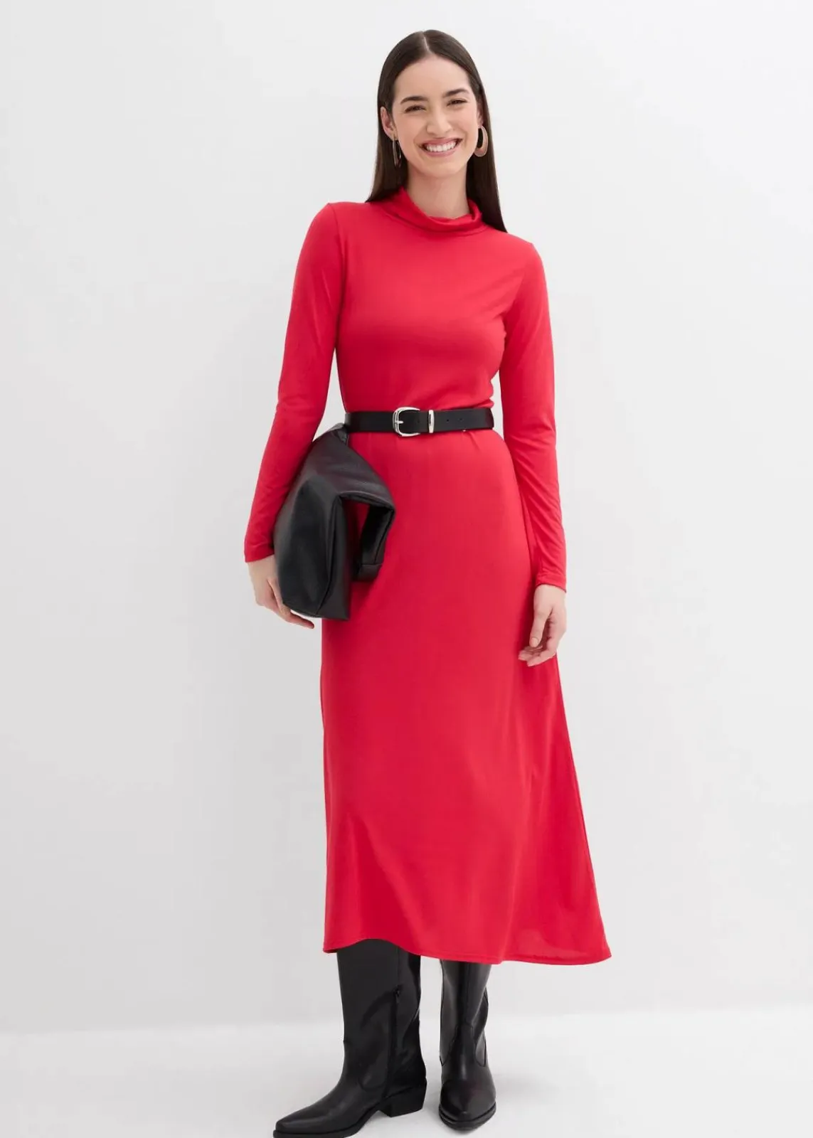 bonprix Kleider|Bekleidung·Pullover & Strickjacken^Jerseykleid aus softem Modal-Mix rot