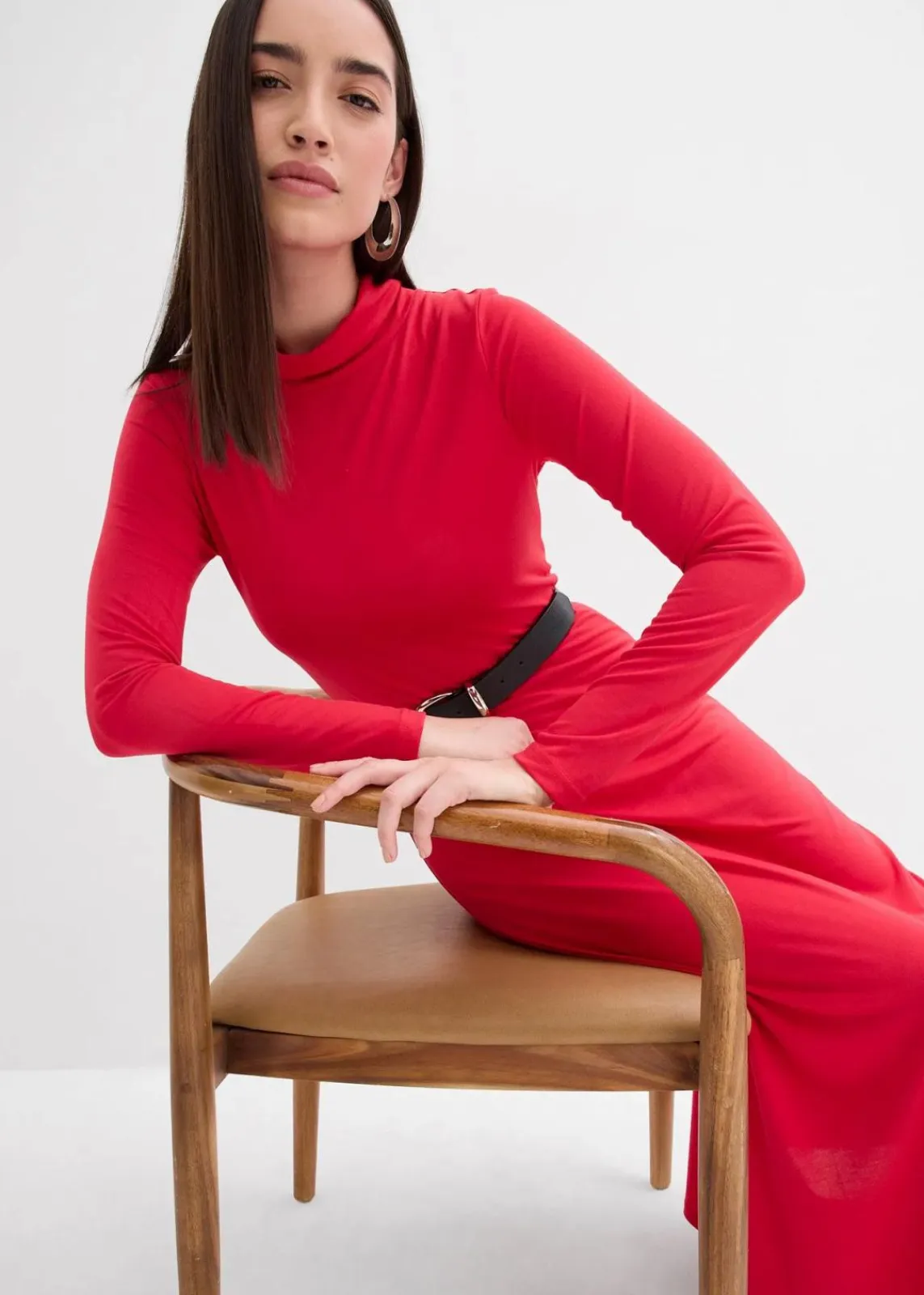 bonprix Kleider|Bekleidung·Pullover & Strickjacken^Jerseykleid aus softem Modal-Mix rot