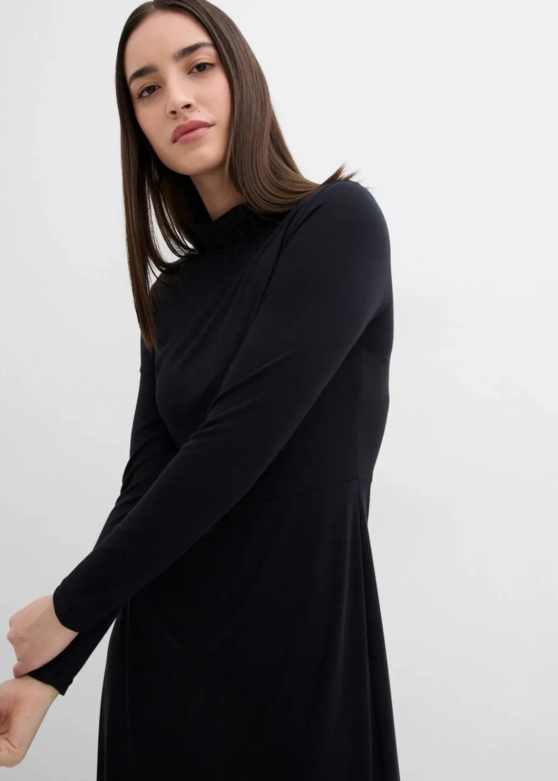 bonprix Bekleidung·Pullover & Strickjacken|Kleider^Jerseykleid aus softem Modal-Mix schwarz