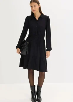bonprix Nachhaltigere Materialien|Kleider^Jerseykleid aus softem Viskose-Mix schwarz
