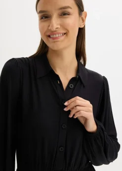 bonprix Nachhaltigere Materialien|Kleider^Jerseykleid aus softem Viskose-Mix schwarz