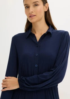 bonprix Bekleidung·Pullover & Strickjacken|Kleider^Jerseykleid aus softem Viskose-Mix dunkelblau