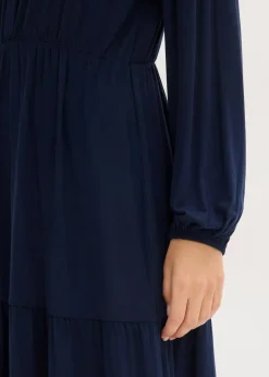 bonprix Bekleidung·Pullover & Strickjacken|Kleider^Jerseykleid aus softem Viskose-Mix dunkelblau