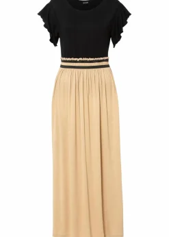 bonprix Kleider|Bekleidung·Pullover & Strickjacken^Jerseykleid aus Viskose schwarz/latte macchiato
