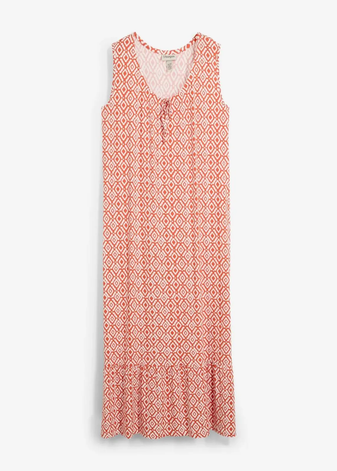 bonprix Bekleidung·Pullover & Strickjacken|Kleider^Jerseykleid aus Viskose-Mix zimtrot /wollweiß bedruckt