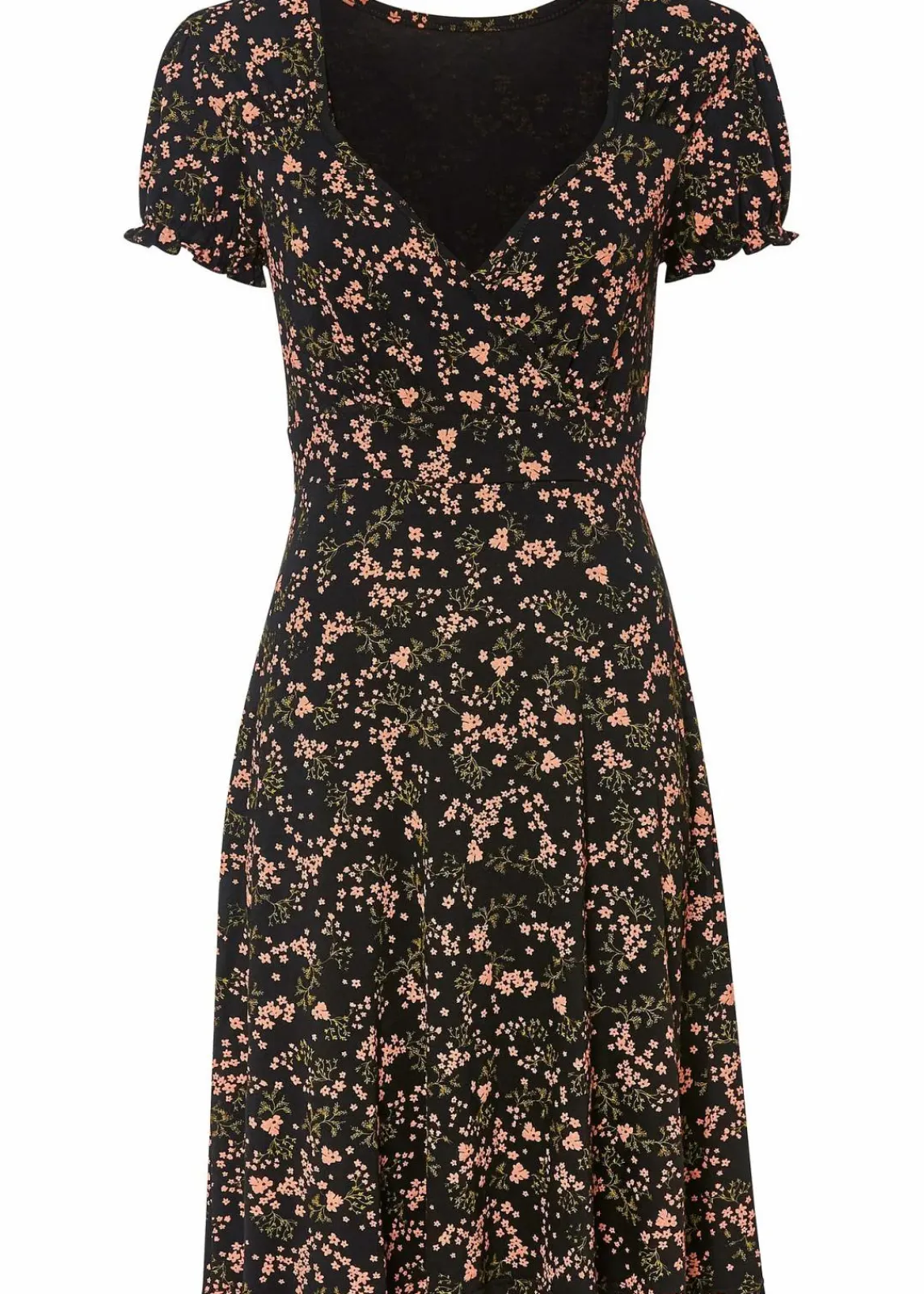 bonprix Nachhaltigere Materialien|Kleider^Jerseykleid aus Viskose-Mix schwarz floral