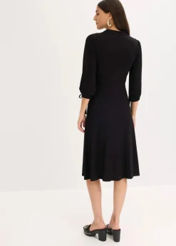 bonprix Kleider|Bekleidung·Pullover & Strickjacken^Jerseykleid aus Viskose-mix schwarz