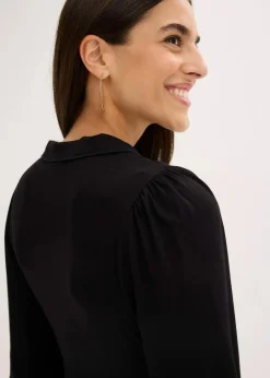 bonprix Kleider|Bekleidung·Pullover & Strickjacken^Jerseykleid aus Viskose-mix schwarz
