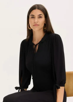 bonprix Kleider|Bekleidung·Pullover & Strickjacken^Jerseykleid aus Viskose-mix schwarz