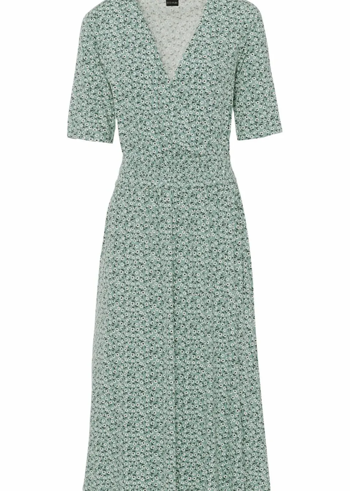 bonprix Bekleidung·Pullover & Strickjacken|Kleider^Jerseykleid aus Viskose-Mix pastellgrün floral