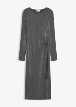 bonprix Bekleidung·Pullover & Strickjacken|Kleider^Jerseykleid aus Viskose-Mix anthrazit meliert