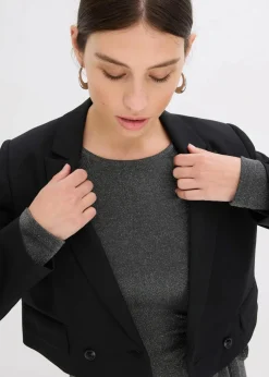 bonprix Bekleidung·Pullover & Strickjacken|Kleider^Jerseykleid aus Viskose-Mix anthrazit meliert