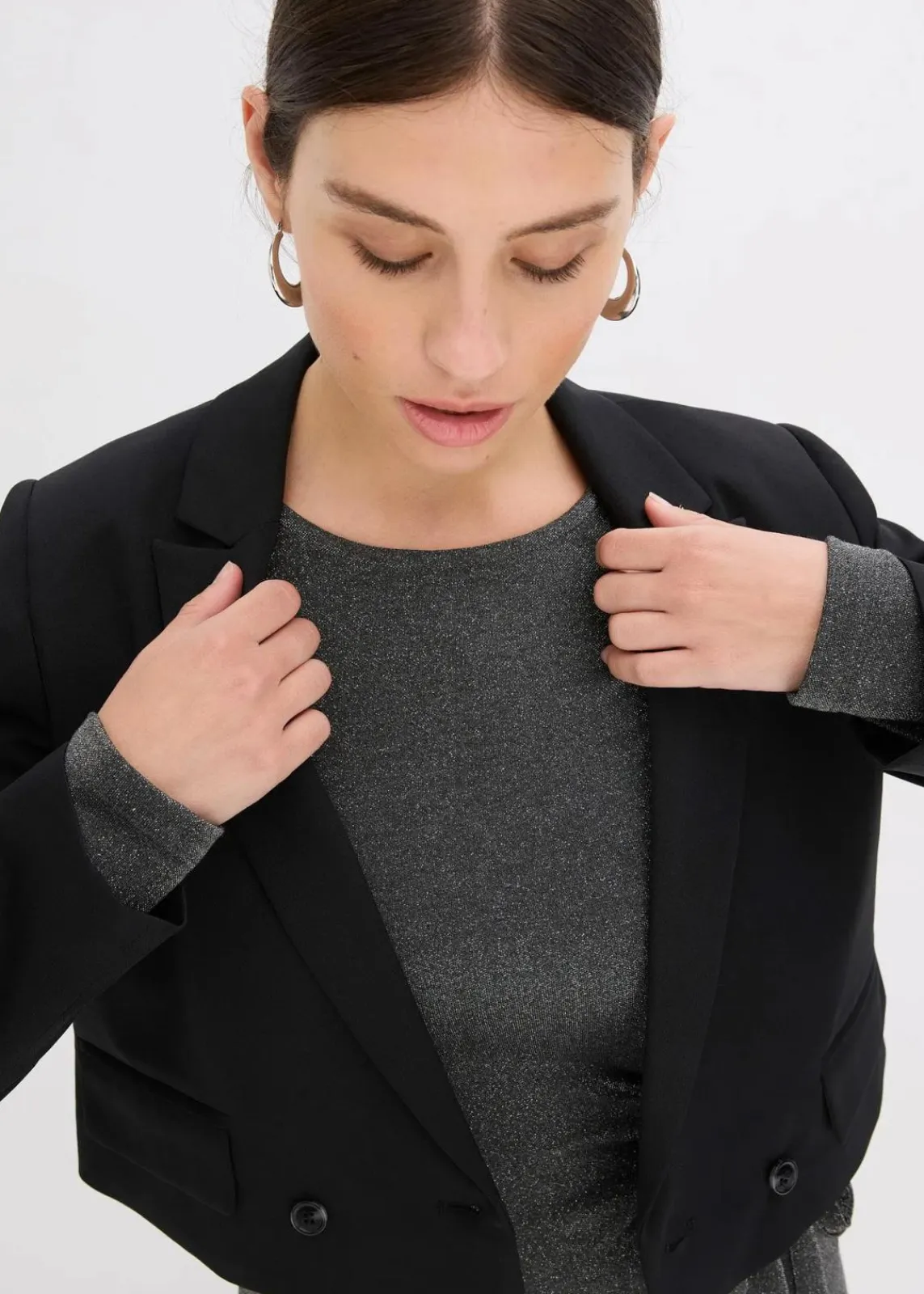 bonprix Bekleidung·Pullover & Strickjacken|Kleider^Jerseykleid aus Viskose-Mix anthrazit meliert