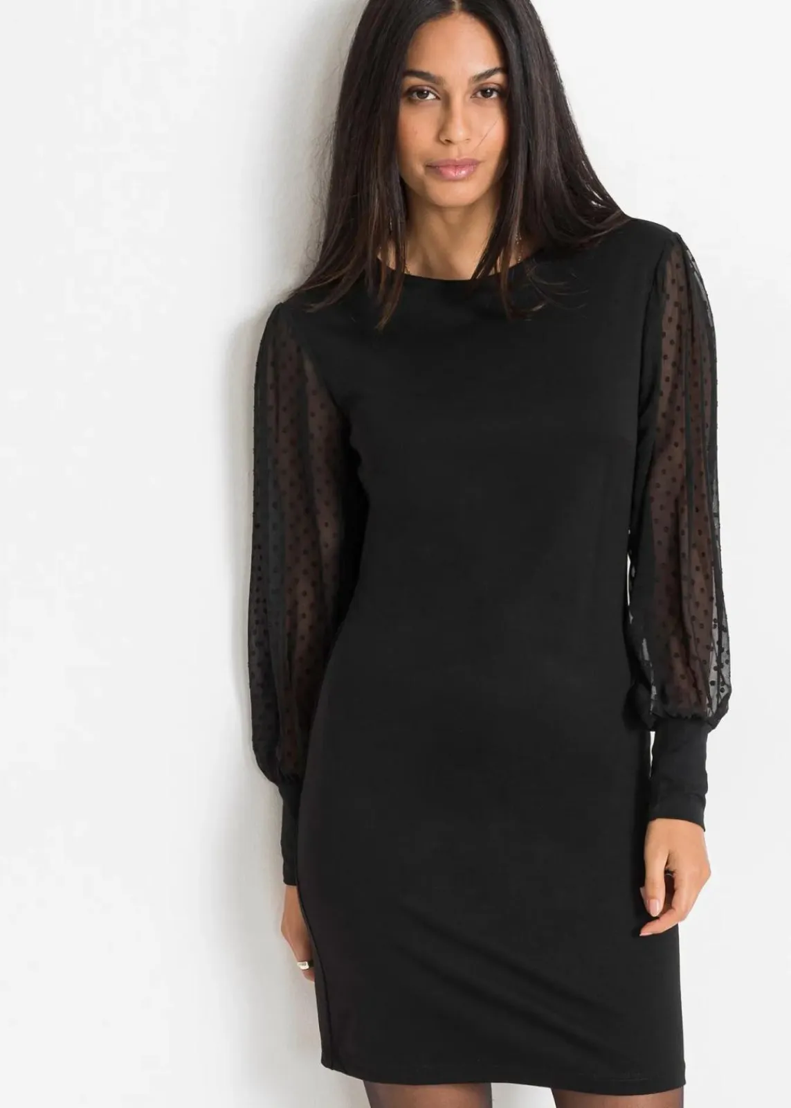 bonprix Kleider|Bekleidung·Pullover & Strickjacken^Jerseykleid aus Viskose-Mix schwarz
