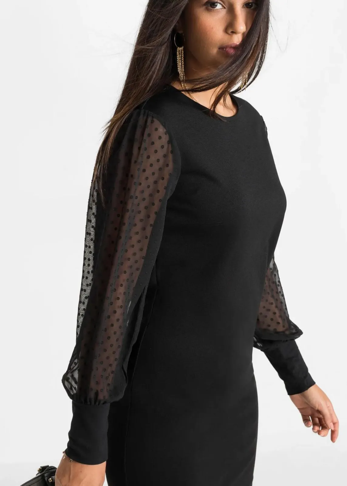 bonprix Kleider|Bekleidung·Pullover & Strickjacken^Jerseykleid aus Viskose-Mix schwarz