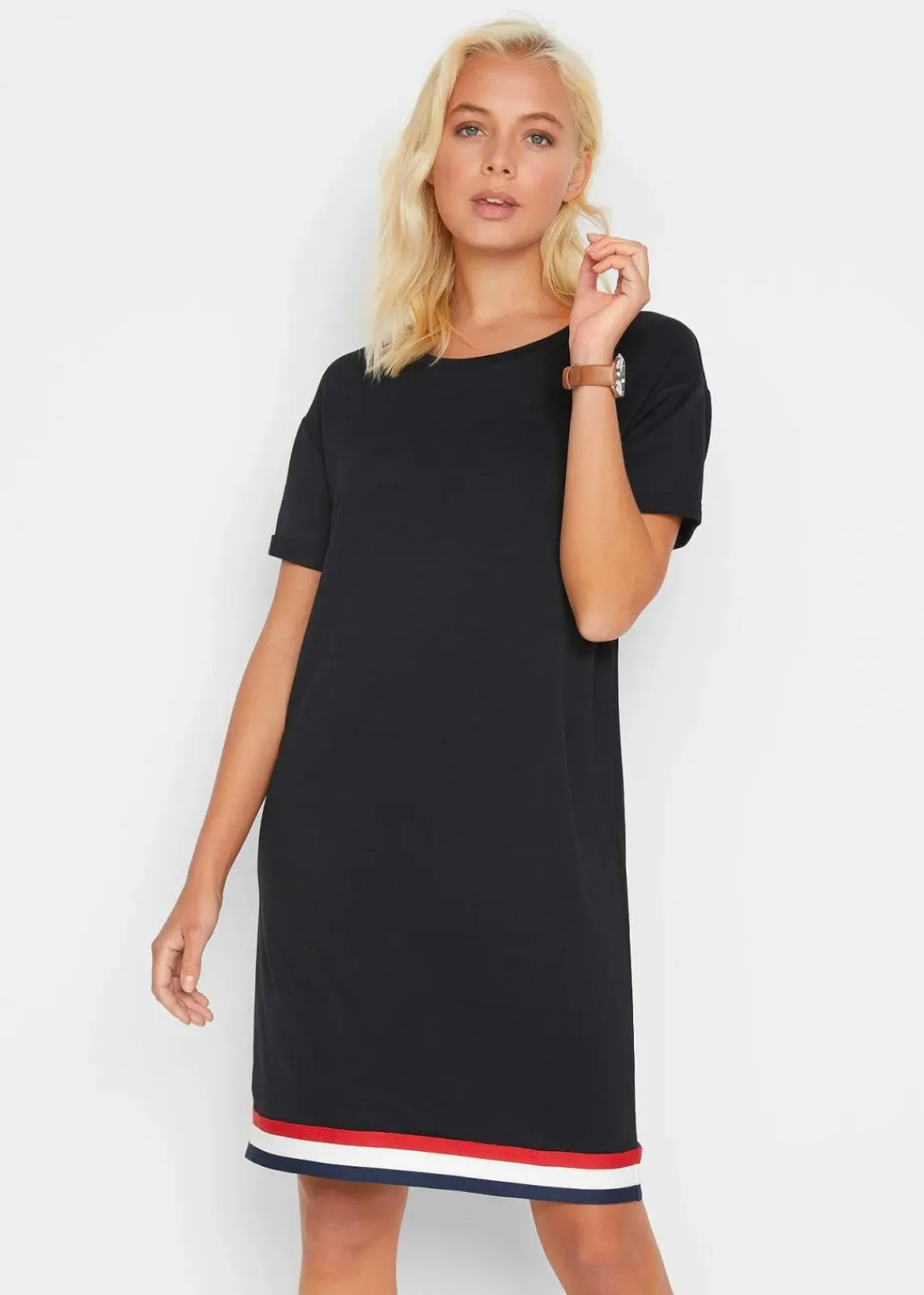 bonprix Sweat|Bekleidung·Pullover & Strickjacken^Jerseykleid aus weichem Viskose-Mix schwarz