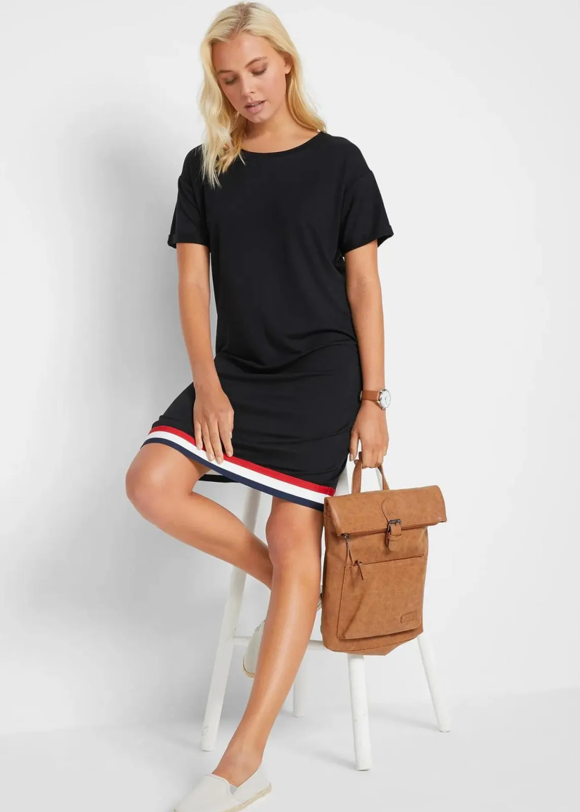 bonprix Sweat|Bekleidung·Pullover & Strickjacken^Jerseykleid aus weichem Viskose-Mix schwarz