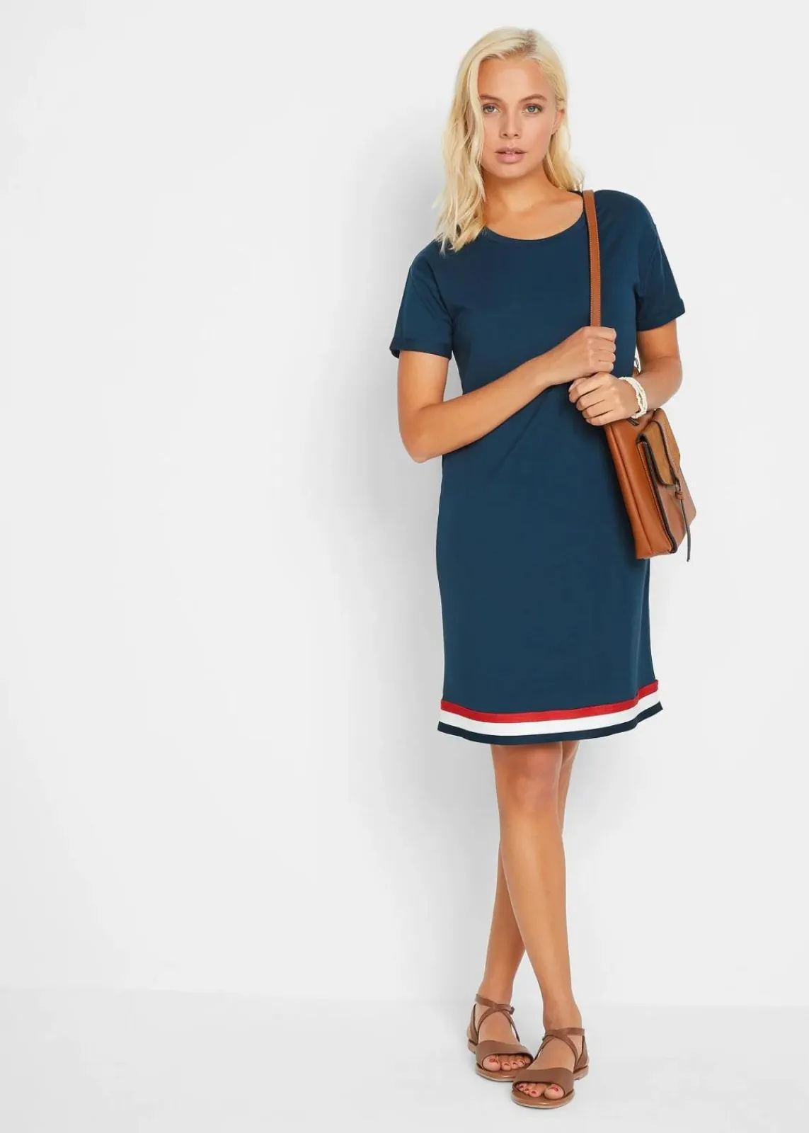 bonprix Bekleidung·Blusen & Tuniken|Bekleidung·Pullover & Strickjacken^Jerseykleid aus weichem Viskose-Mix dunkelblau