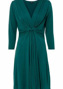 bonprix Bekleidung·Pullover & Strickjacken|Nachhaltigere Materialien^Jerseykleid in fließendem Viskose-Mix petrolgrün