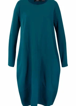 bonprix Bekleidung·Pullover & Strickjacken|Kleider^Jerseykleid in O-Shape blaupetrol