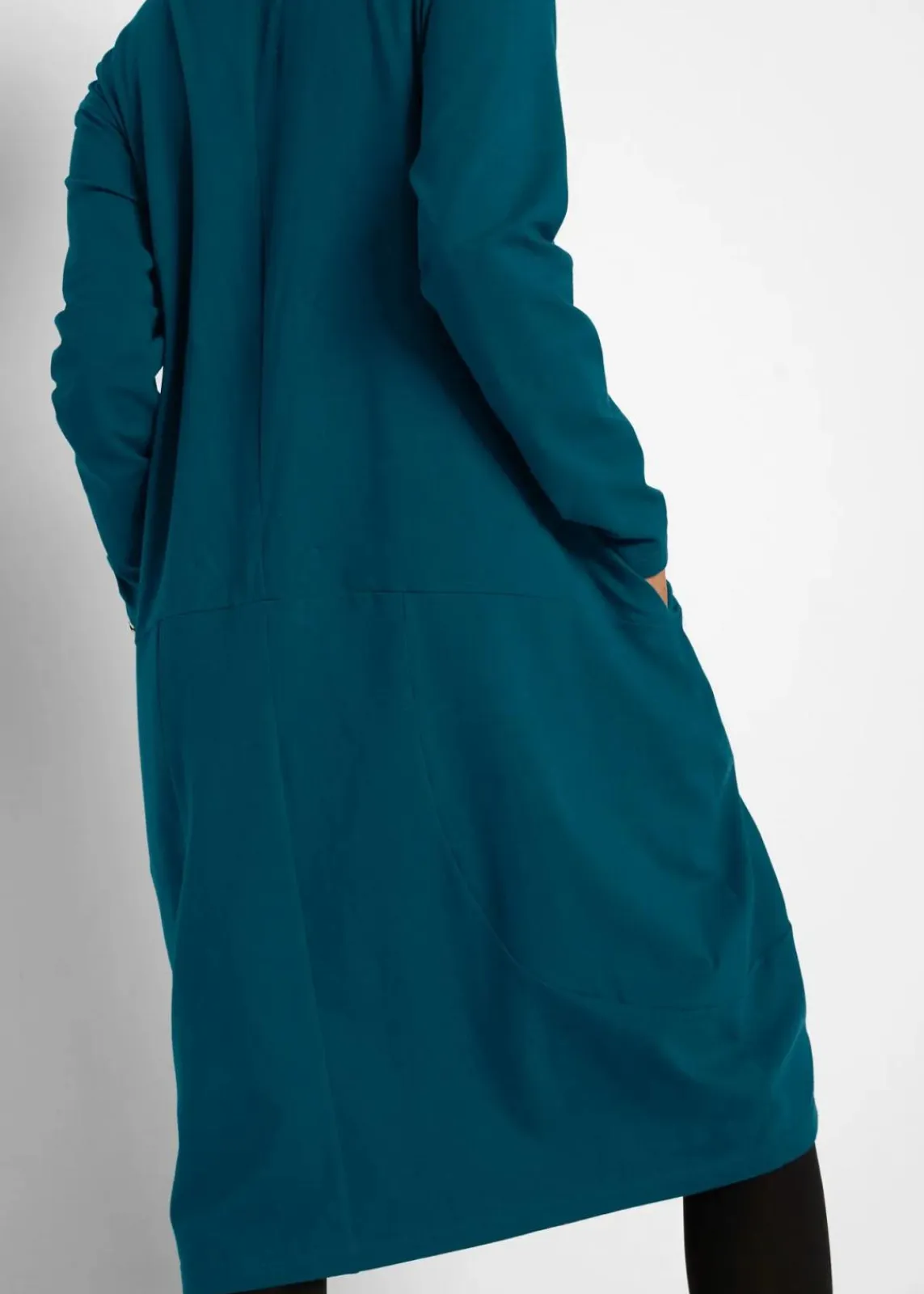 bonprix Bekleidung·Pullover & Strickjacken|Kleider^Jerseykleid in O-Shape blaupetrol