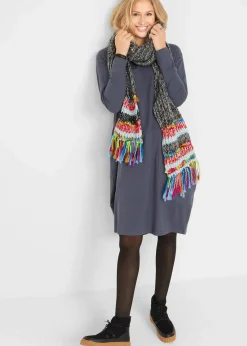 bonprix Kleider|Bekleidung·Pullover & Strickjacken^Jerseykleid in O-Shape blaubeere