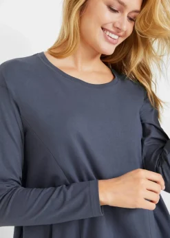 bonprix Kleider|Bekleidung·Pullover & Strickjacken^Jerseykleid in O-Shape blaubeere
