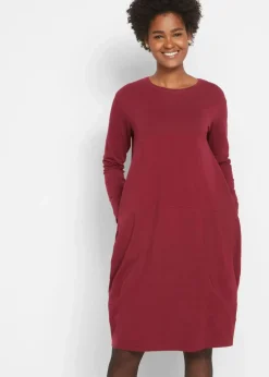 bonprix Kleider|Bekleidung·Pullover & Strickjacken^Jerseykleid in O-Shape rhododendronrot