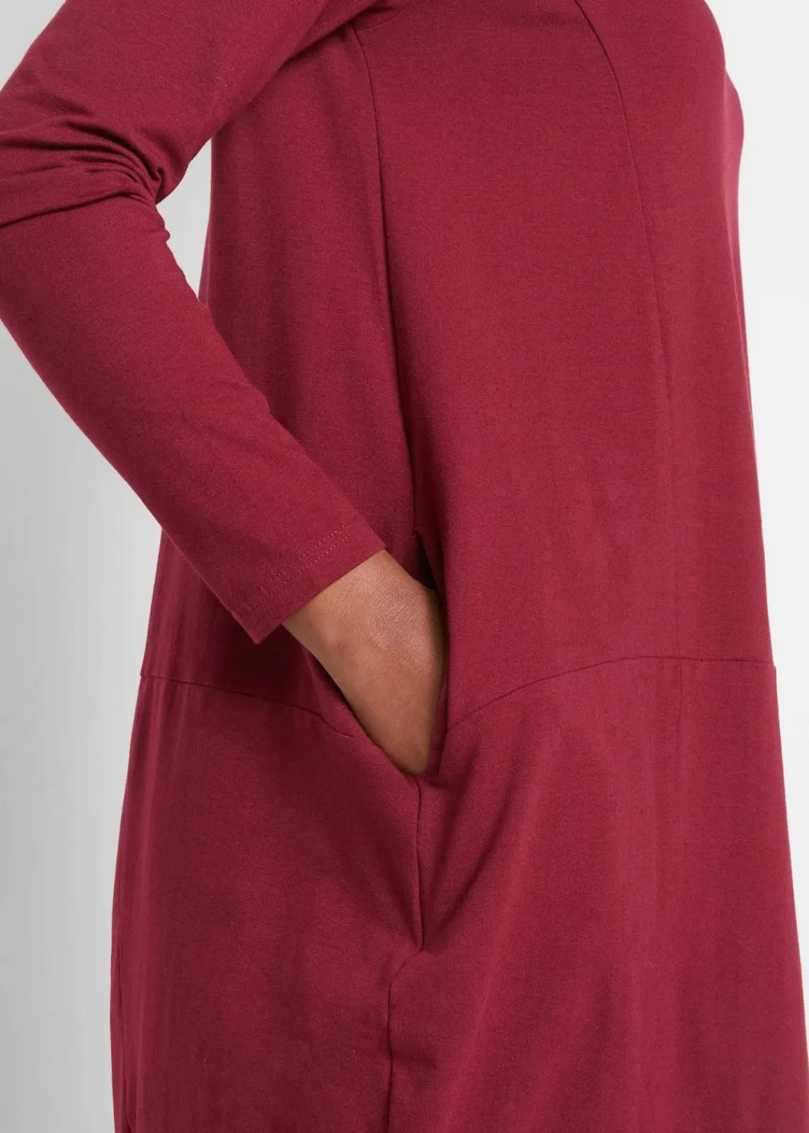bonprix Kleider|Bekleidung·Pullover & Strickjacken^Jerseykleid in O-Shape rhododendronrot