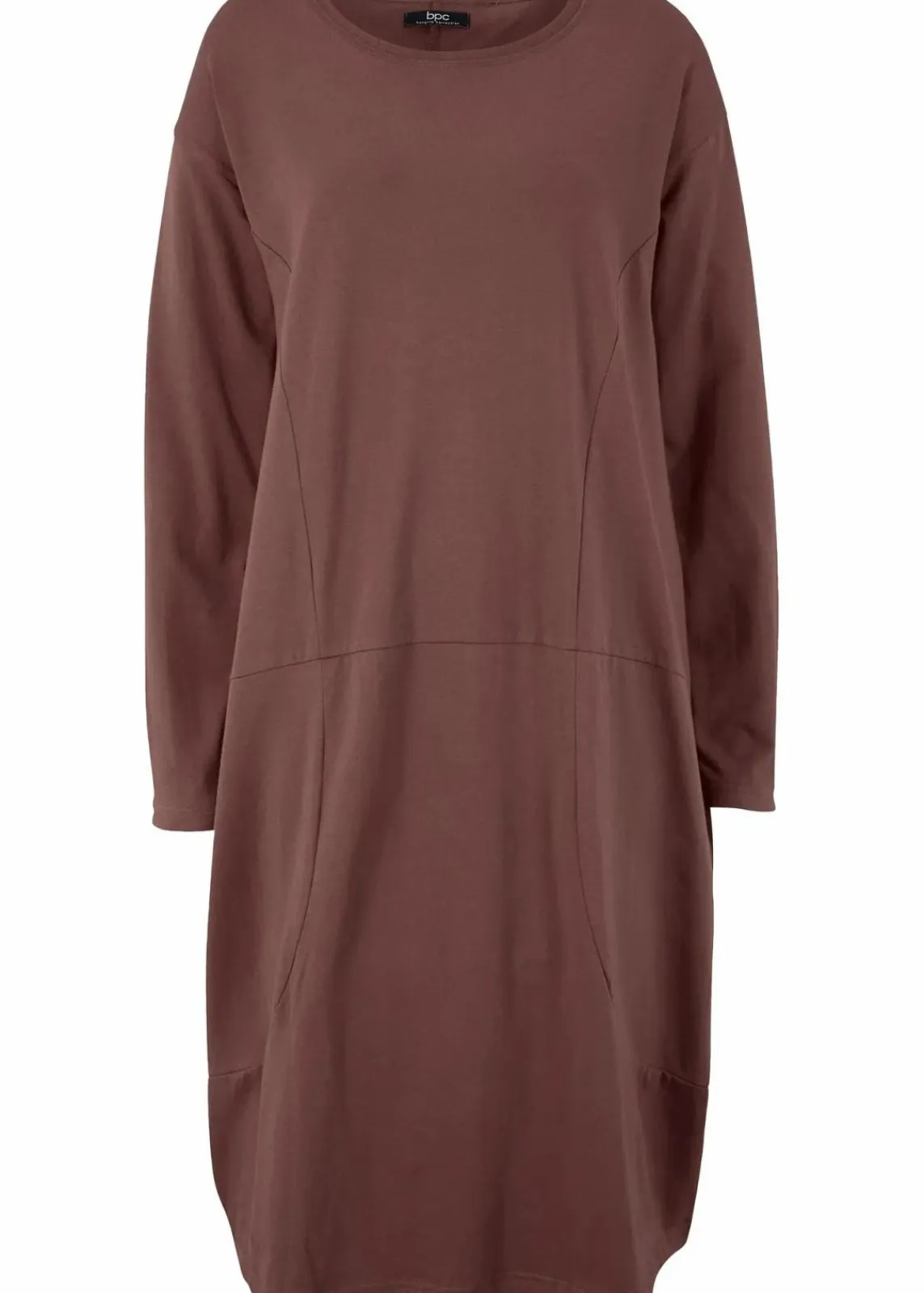 bonprix Kleider|Bekleidung·Pullover & Strickjacken^Jerseykleid in O-Shape terrabraun